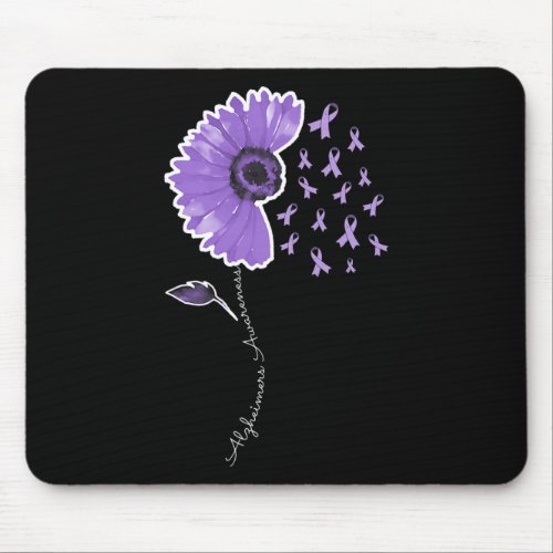 Warrior Purple Sunflower Cute Ribbon  Mouse Pad