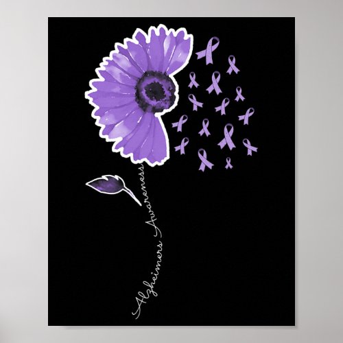 Warrior Purple Sunflower Cute Ribbon  Poster