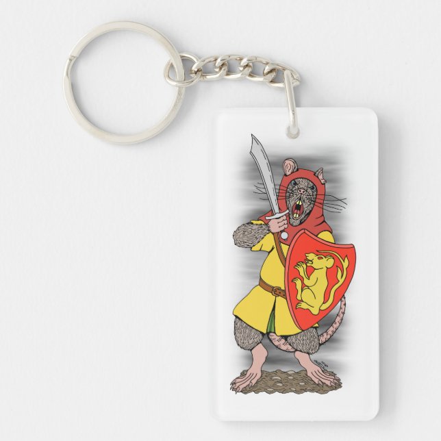 Warrior Rat with Falchion Keychain (Front)
