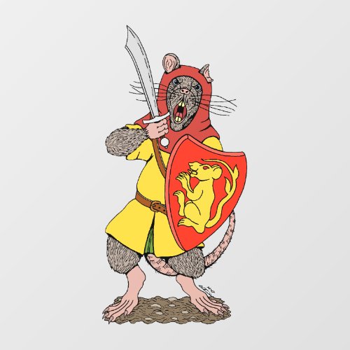Warrior Rat with Falchion Window Cling