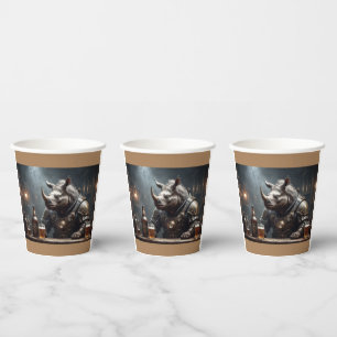 Warrior Rhino  Paper Cups