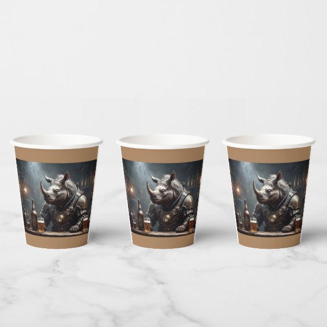 Warrior Rhino  Paper Cups (Multi)