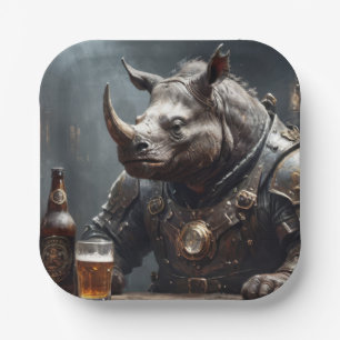 Warrior Rhino Paper Plates