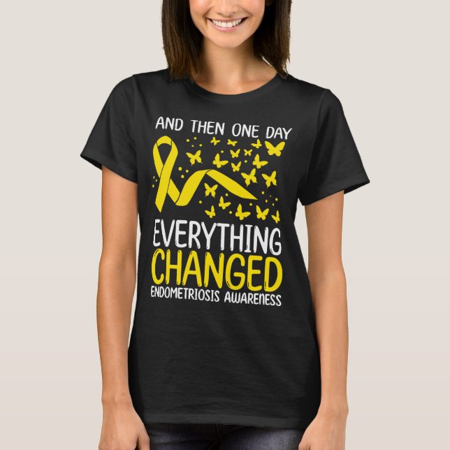 Warrior Ribbon Fighter Endometriosis Awareness T-Shirt (Front)