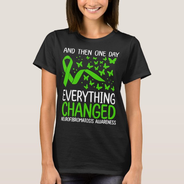 Warrior Ribbon Fighter Neurofibromatosis Awareness T-Shirt (Front)