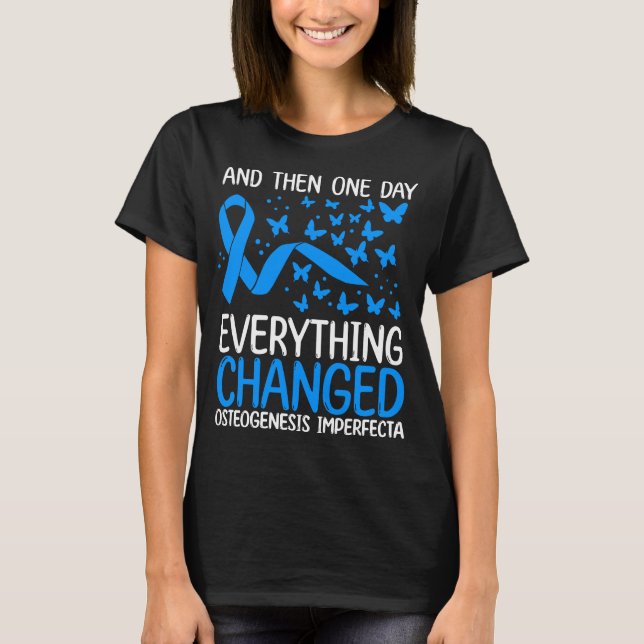 Warrior Ribbon Osteogenesis Imperfecta Awareness T-Shirt (Front)