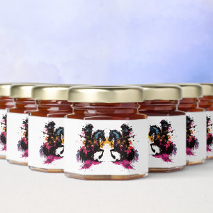 Warrior riding horse in watercolor     honey jar favors