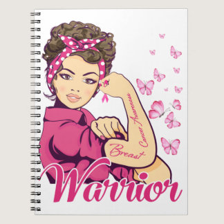 Warrior Rosie Riveter Breast Cancer Awareness Notebook
