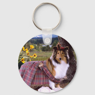 Warrior Sheltie Magnet Keychain