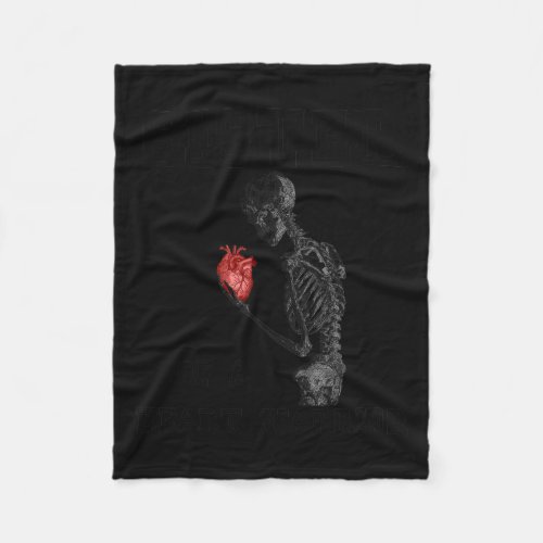 Warrior Sister Skeleton Human Heart Disease Design Fleece Blanket