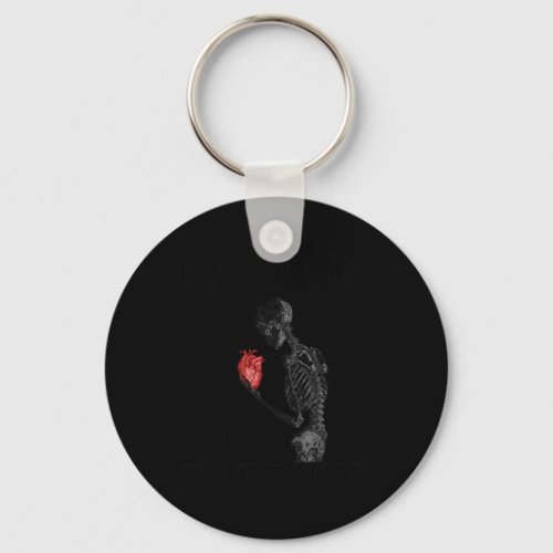 Warrior Sister Skeleton Human Heart Disease Design Keychain