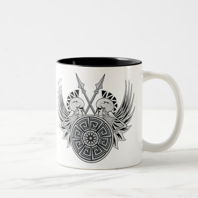 Warrior Skulls Two-Tone Coffee Mug (Right)