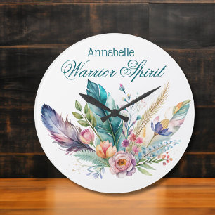 Warrior Spirit Feather Wall Clock