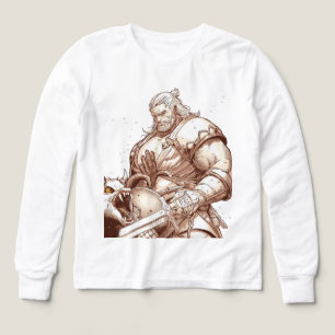 Warrior Standing Over Monster Tee