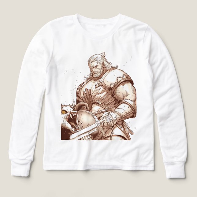 Warrior Standing Over Monster Tee (Design Front)