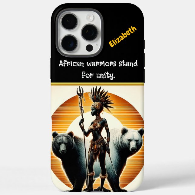 Warrior stands with bears in vibrant land Case-Mate iPhone case (Back)