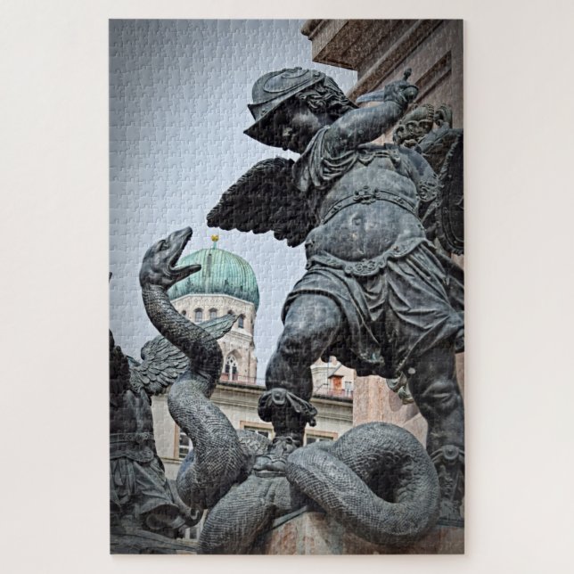 Warrior Statue in Munich - 20x30 - 1014 pcs Jigsaw Puzzle (Vertical)
