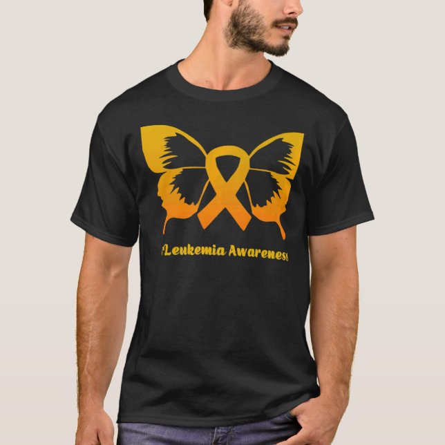 Warrior Support Squad A Orange Butterfly Leukemia  T-Shirt (Front)
