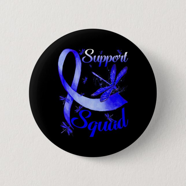 Warrior Support Squad Dragonfly Alopecia Awareness Button (Front)