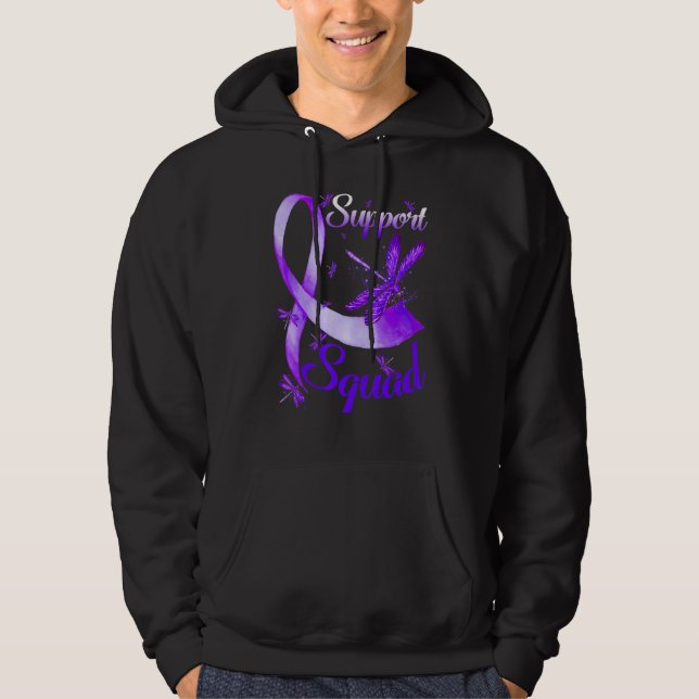 Warrior Support Squad Dragonfly Alzheimer's Awaren Hoodie (Front)