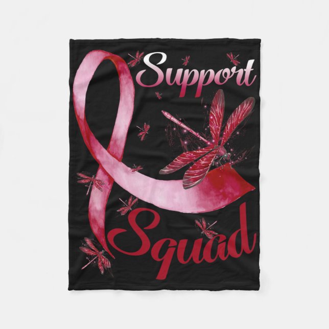 Warrior Support Squad Dragonfly Brain Aneurysm Awa Fleece Blanket (Front)