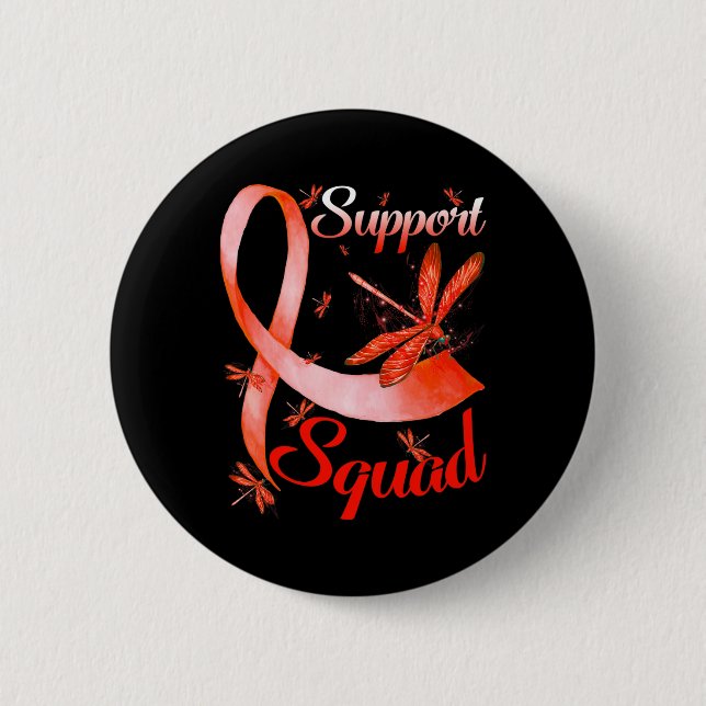 Warrior Support Squad Dragonfly RSD CRPS Awareness Button (Front)