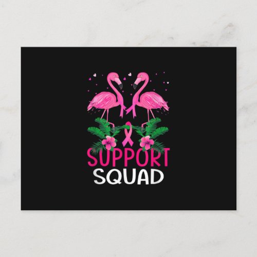 Warrior Support Squad Flamingo Breast Cancer Aware Postcard