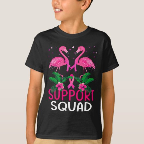 Warrior Support Squad Flamingo Breast Cancer Aware T_Shirt
