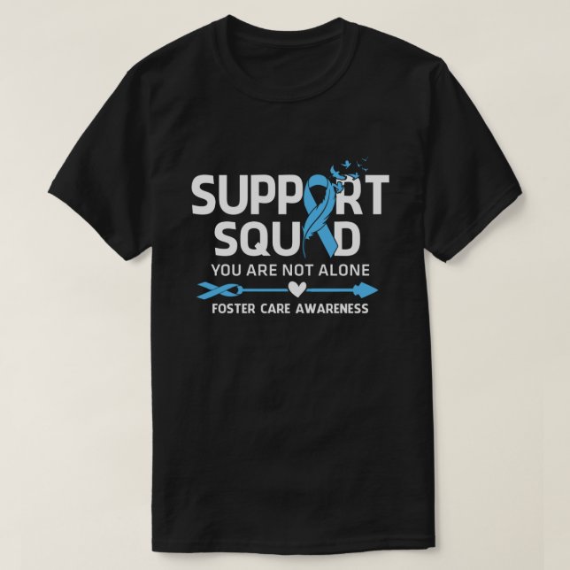 Warrior Support Squad Foster Care Awareness Feathe T-Shirt (Design Front)