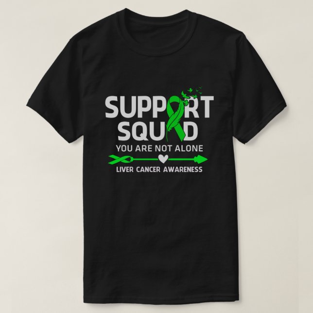 Warrior Support Squad Liver Cancer Awareness Feath T-Shirt (Design Front)