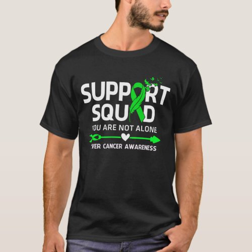 Warrior Support Squad Liver Cancer Awareness Feath T_Shirt