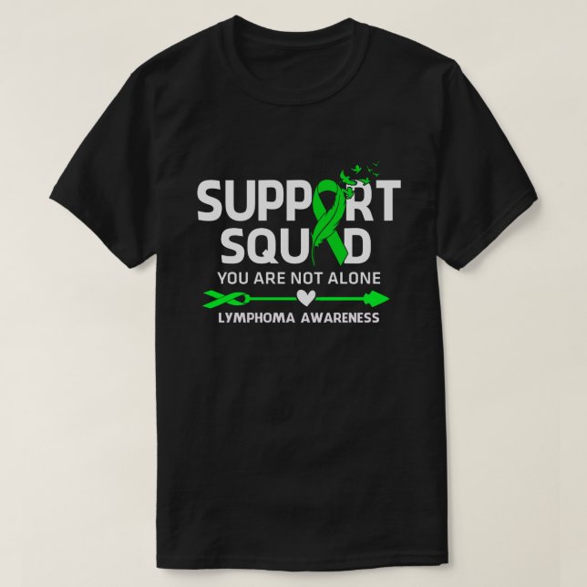Warrior Support Squad Lymphoma Awareness Feather T-Shirt (Design Front)