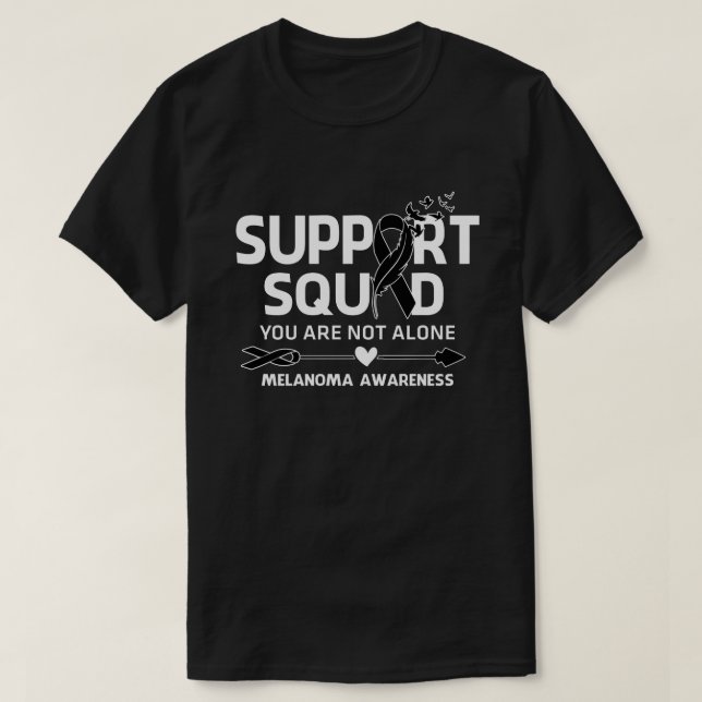 Warrior Support Squad Melanoma Awareness Feather T-Shirt (Design Front)