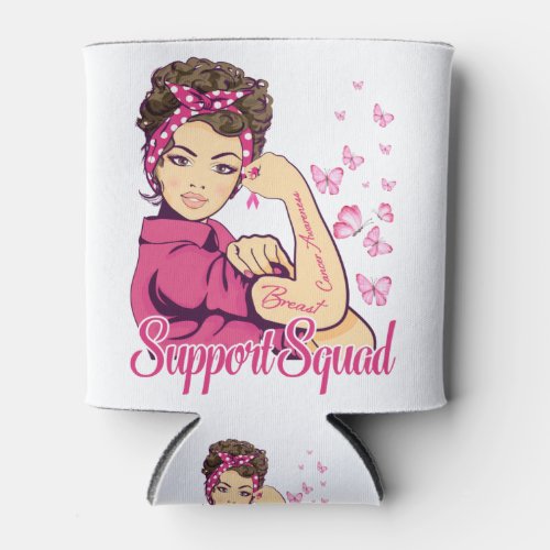 Warrior Support Squad Rosie Riveter Breast Cancer Can Cooler