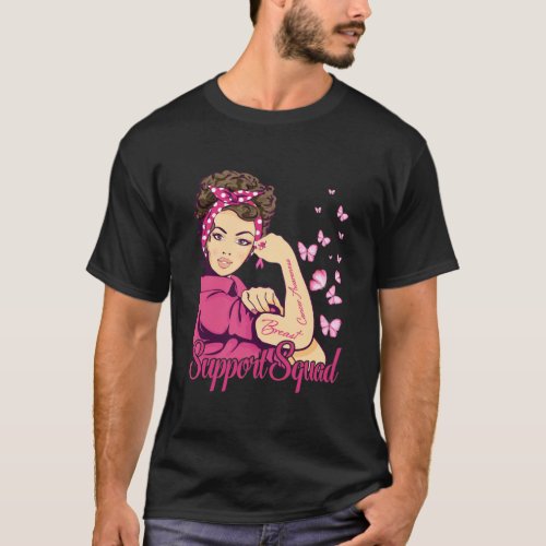 Warrior Support Squad Rosie Riveter Breast Cancer T_Shirt