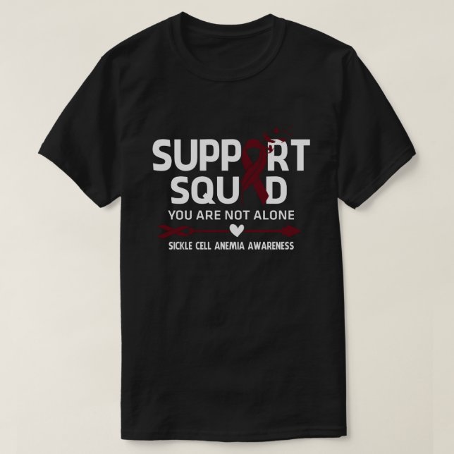 Warrior Support Squad Sickle Cell Anemia Awareness T-Shirt (Design Front)