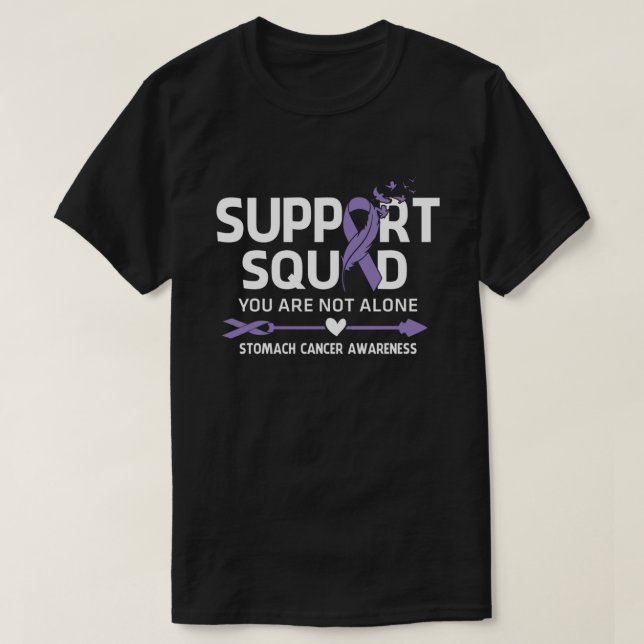 Warrior Support Squad Stomach Cancer Awareness Fea T-Shirt (Design Front)
