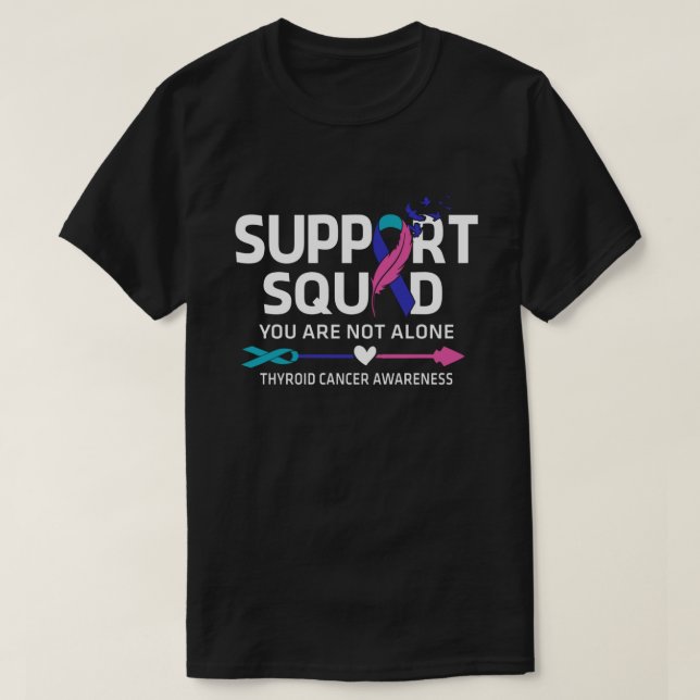 Warrior Support Squad Thyroid Cancer Awareness Fea T-Shirt (Design Front)