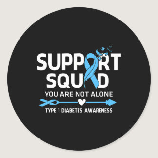 Warrior Support Squad Type 1 Diabetes Awareness Fe Classic Round Sticker