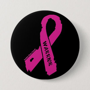 Warrior/ torn ribbon...Breast Cancer Button