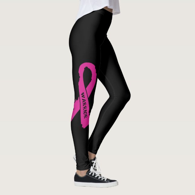 Warrior/ torn ribbon...Breast Cancer Leggings (Right)