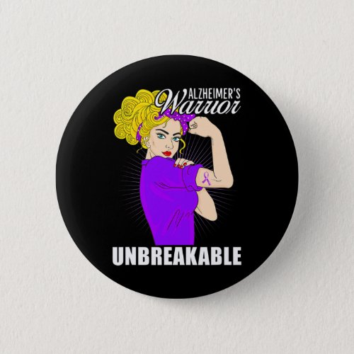 Warrior Unbreakable Heimers Awareness  Button