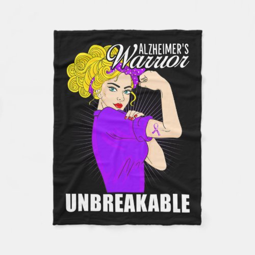 Warrior Unbreakable Heimers Awareness  Fleece Blanket