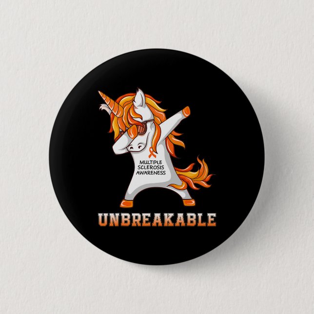 Warrior Unbreakable Multiple Sclerosis Awareness U Button (Front)