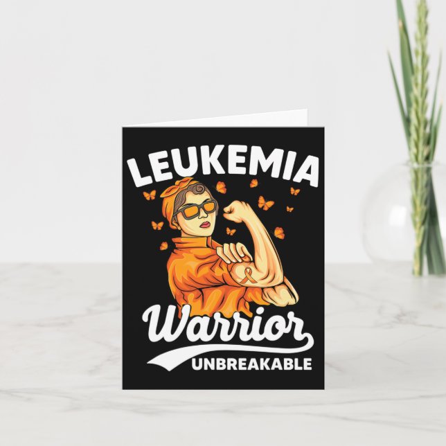 Warrior Unbreakable Support Leukemia Awareness  Card (Front)