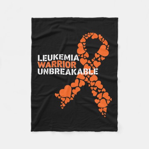 Warrior Unbreakable Tee Blood Cancer Awareness Day Fleece Blanket