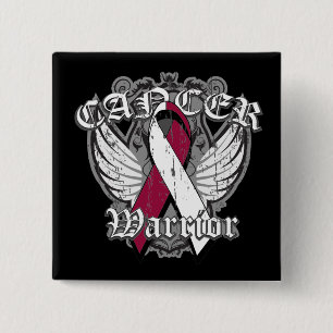 Warrior Vintage Wings - Head Neck Cancer Pinback Button