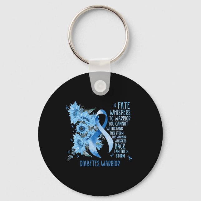 Warrior Whispers To Fate I Am The Storm  Keychain (Front)
