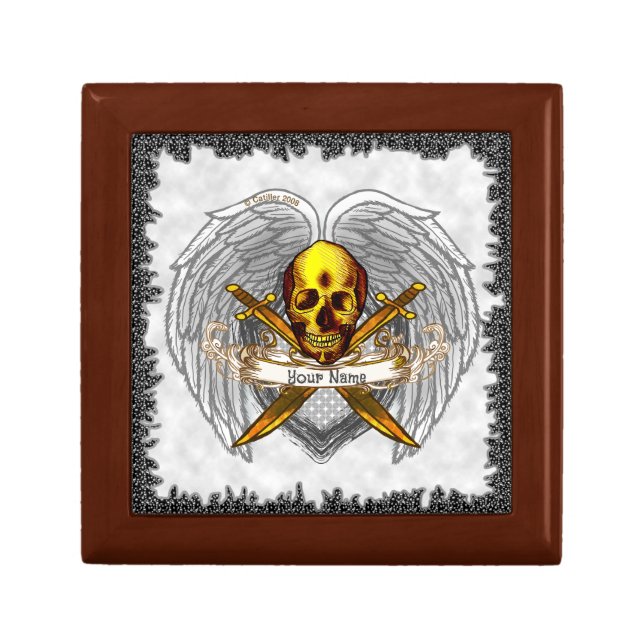 Warrior Wings Goth skull  gift box (Front)