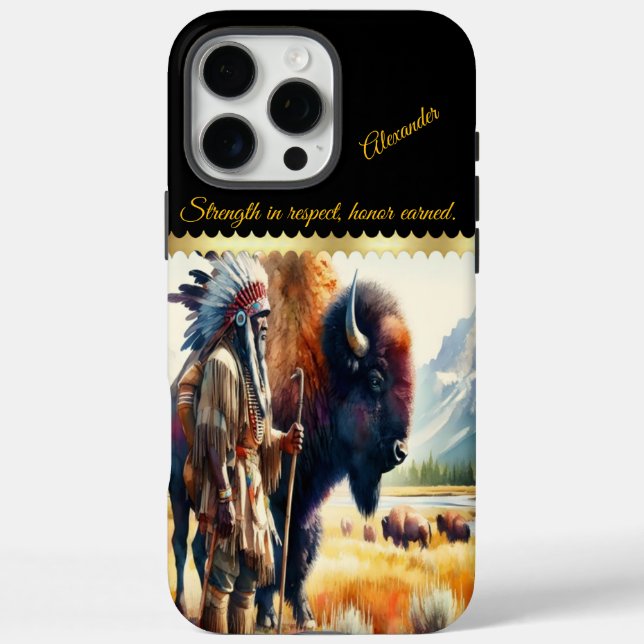 Warrior with bison.  Case-Mate iPhone case (Back)